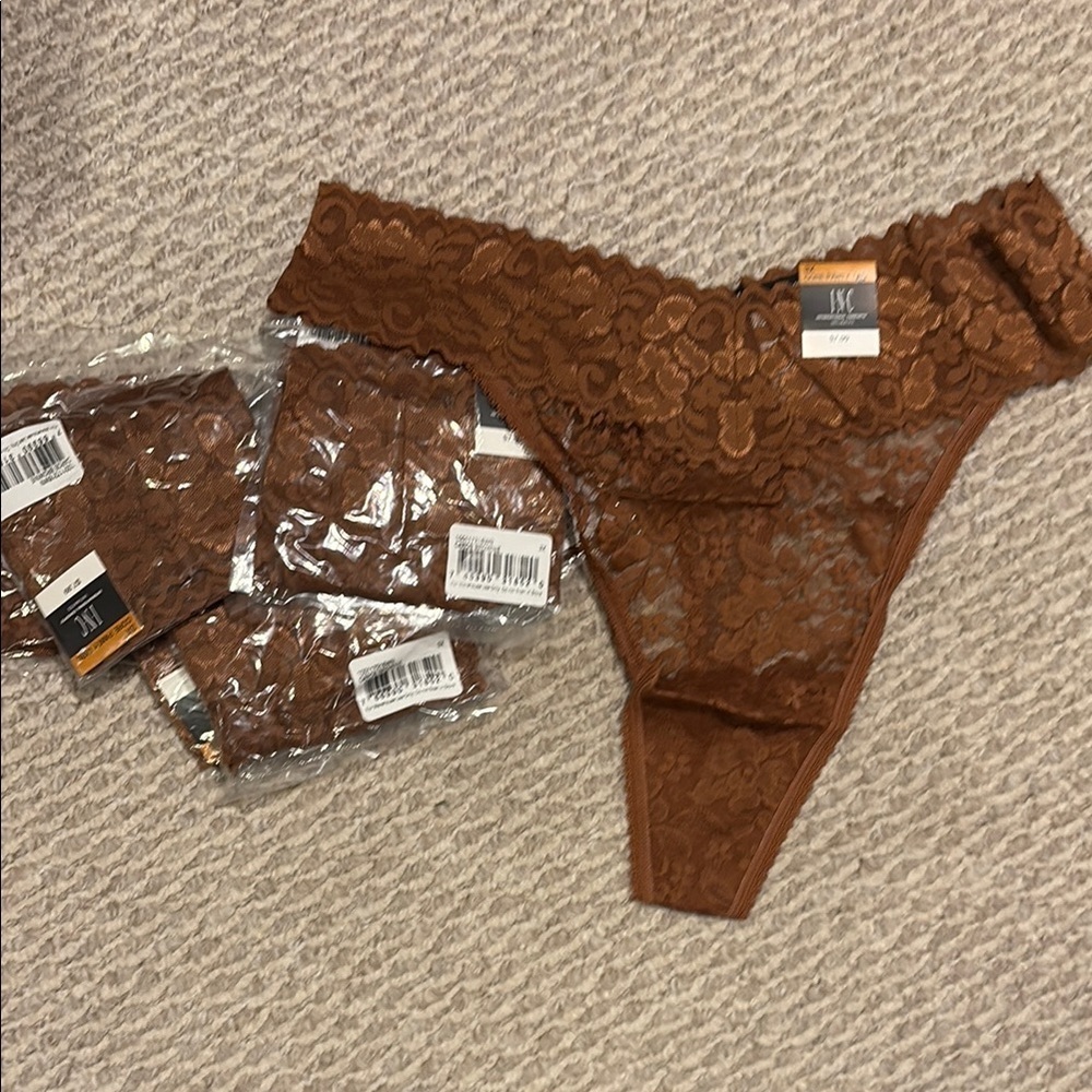 Brown Lace Thong Panties 8 pairs